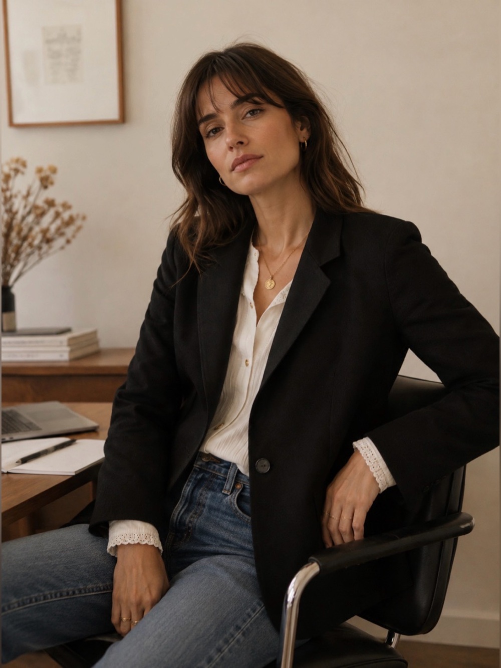 VTG black 100% wool blazer